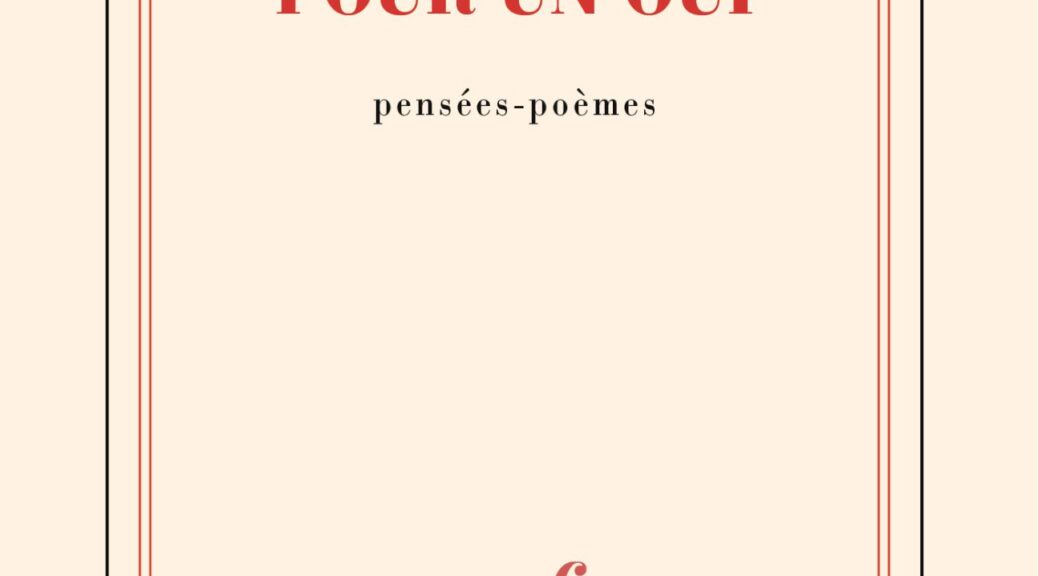 Un non pour oui, Jean-Pierre Siméon